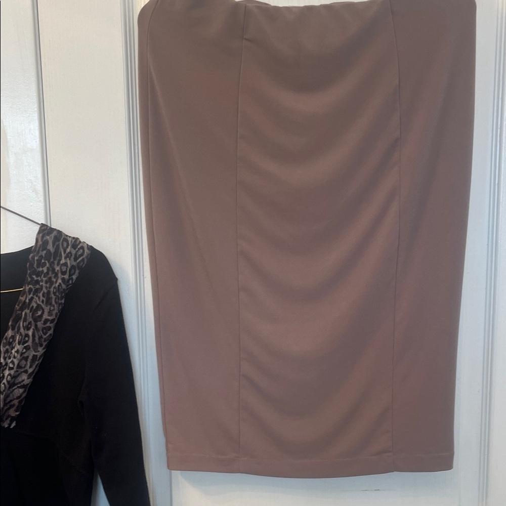 Jockey Women's Knit Tan Pencil Skirt
